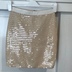 Cream sequin skirt